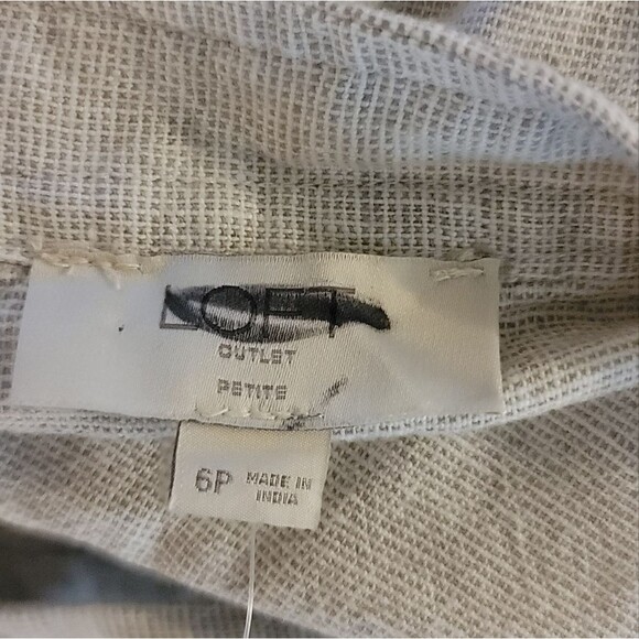 Loft Linen Blend Criss Cross Back Sleeveless Top Size 6 Petite - Picture 8 of 9